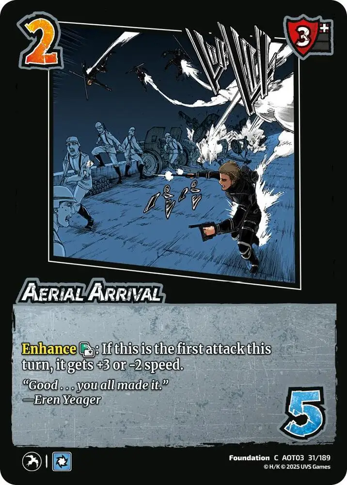 Aerial Arrival card front