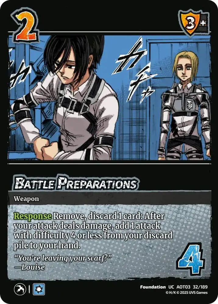 Battle Preparations card front