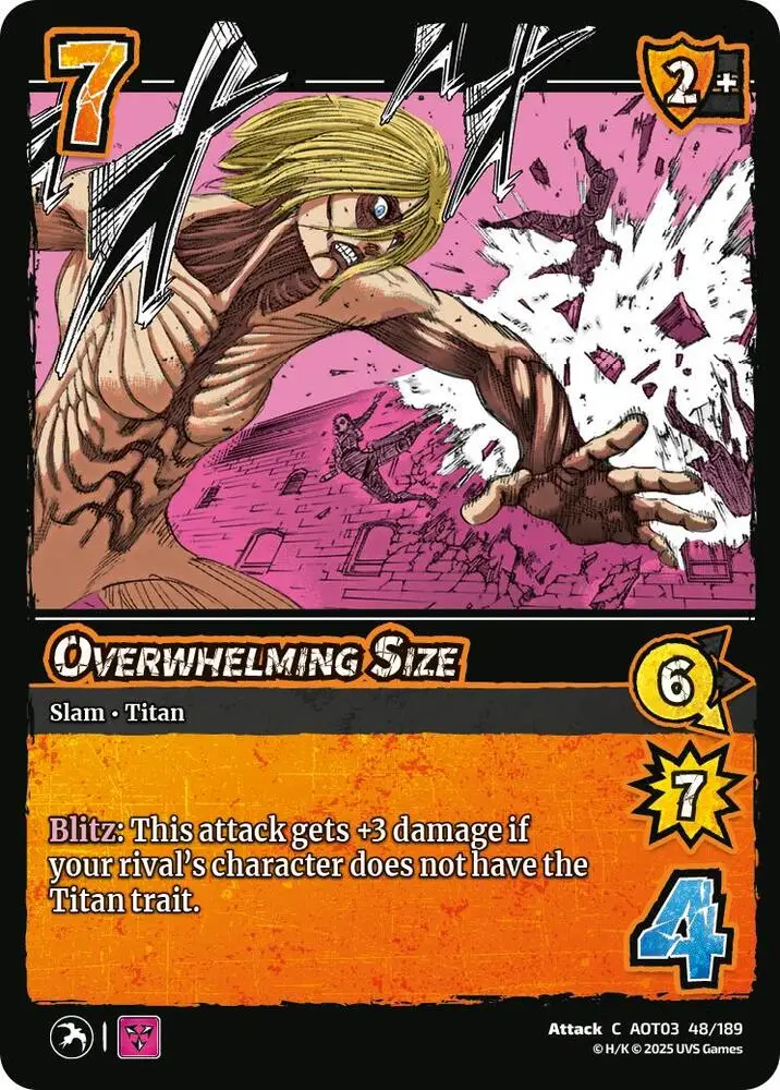Overwhelming Size card front