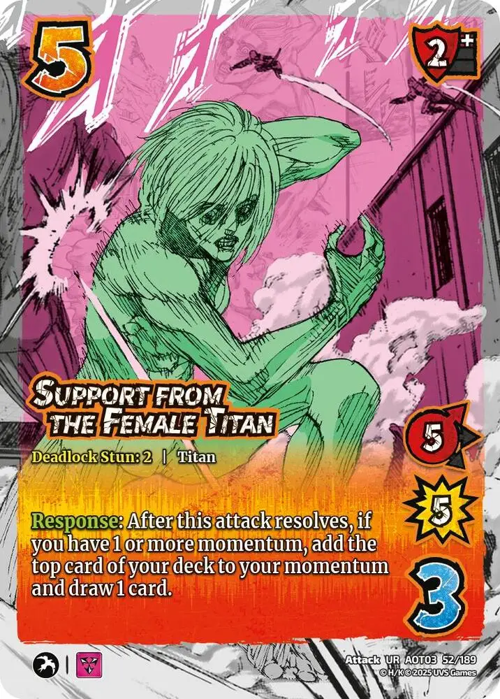 Support from the Female Titan card front