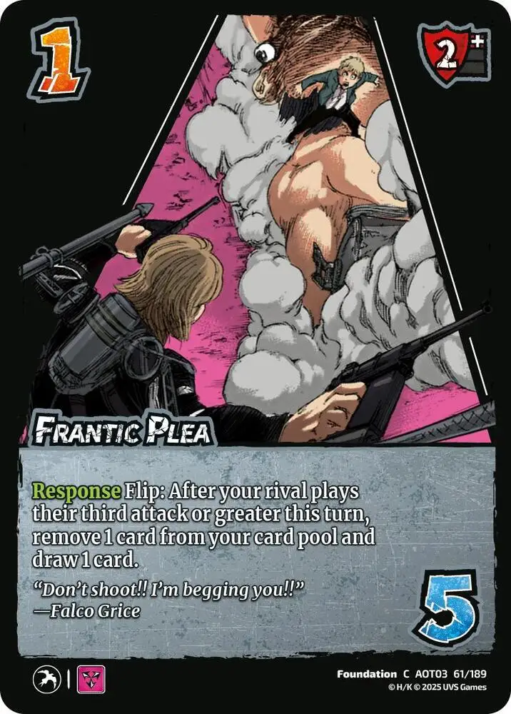 Frantic Plea card front
