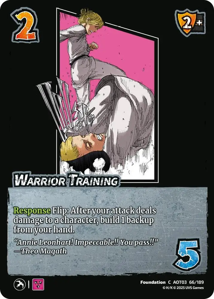 Warrior Training card front