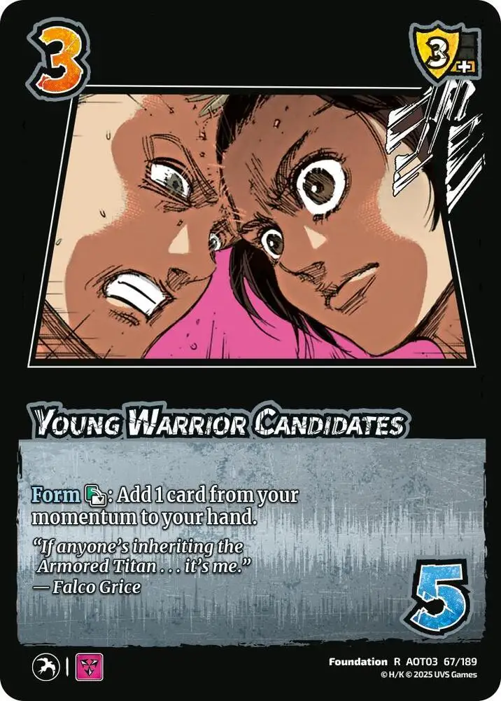 Young Warrior Candidates card front