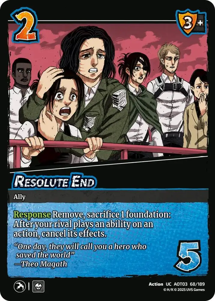 Resolute End card front