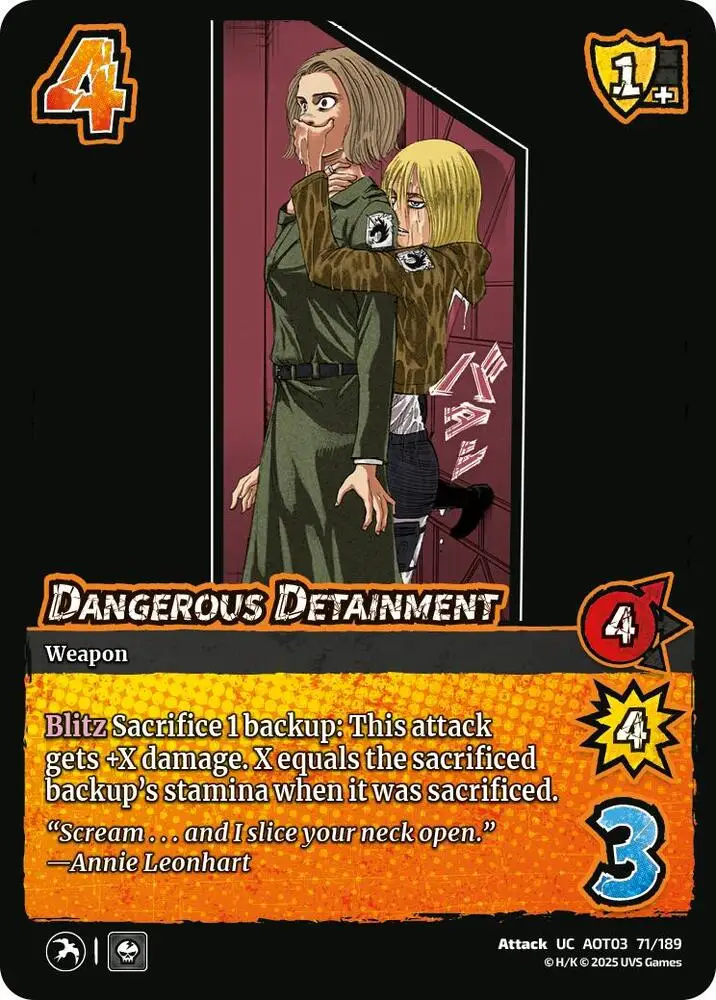 Dangerous Detainment card front