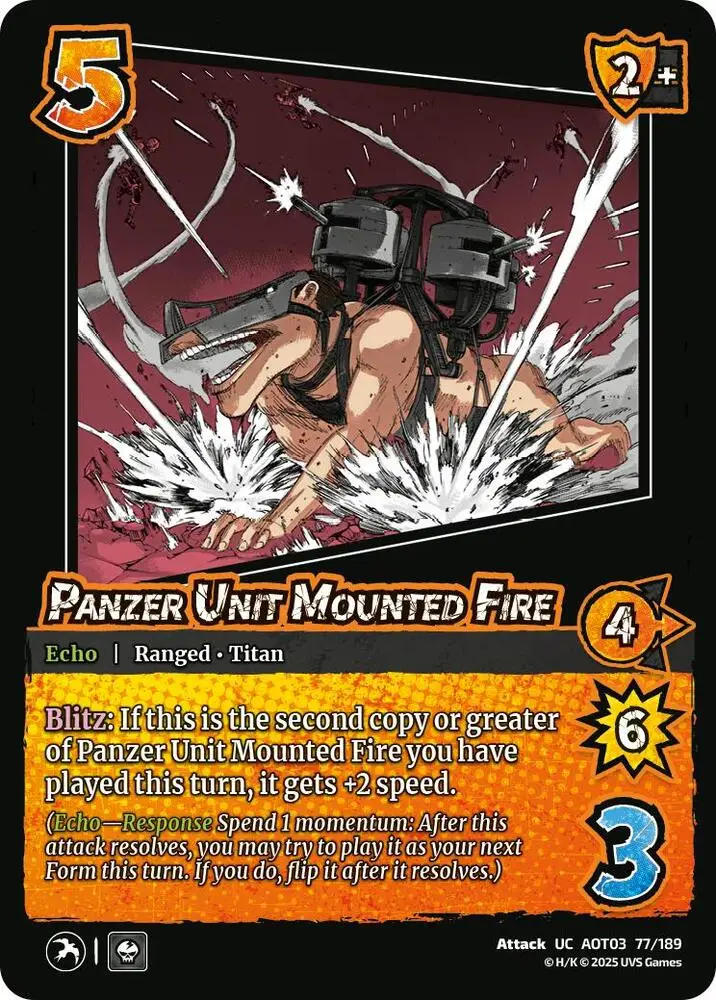 Panzer Unit Mounted Fire card front