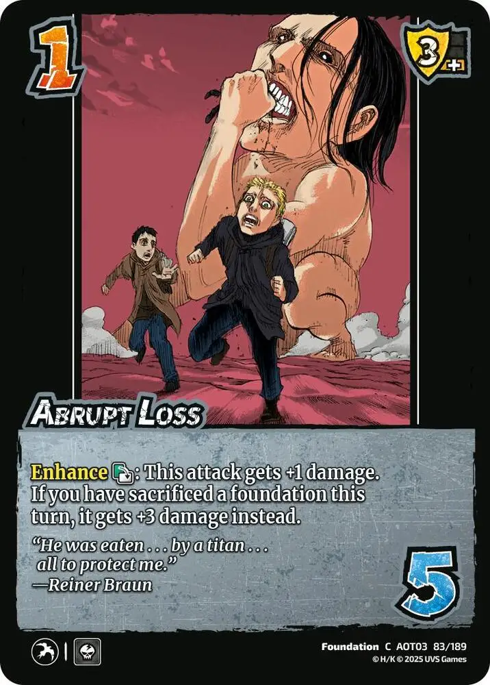 Abrupt Loss card front