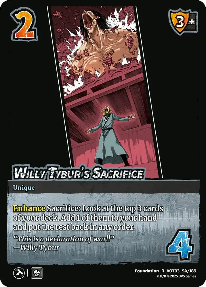 Willy Tybur's Sacrifice card front