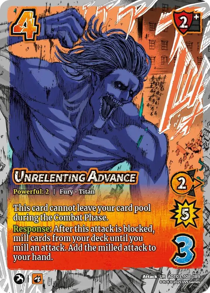 Unrelenting Advance card front