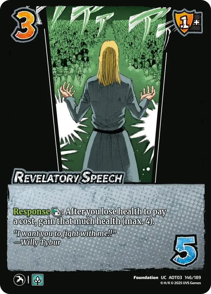Revelatory Speech card front