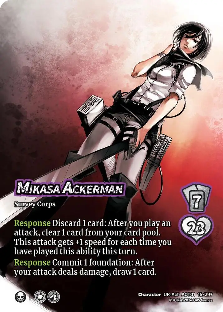 Mikasa Ackerman (Alternate Art) card front