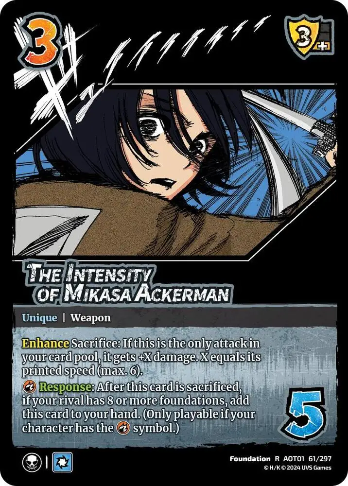 The Intensity of Mikasa Ackerman card front