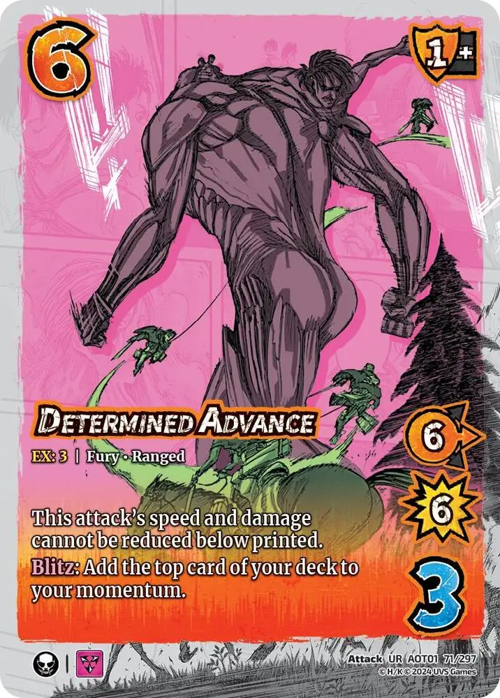 Determined Advance card front