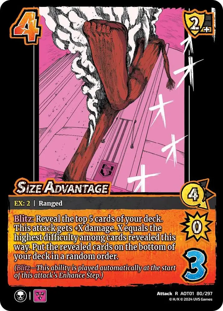 Size Advantage card front