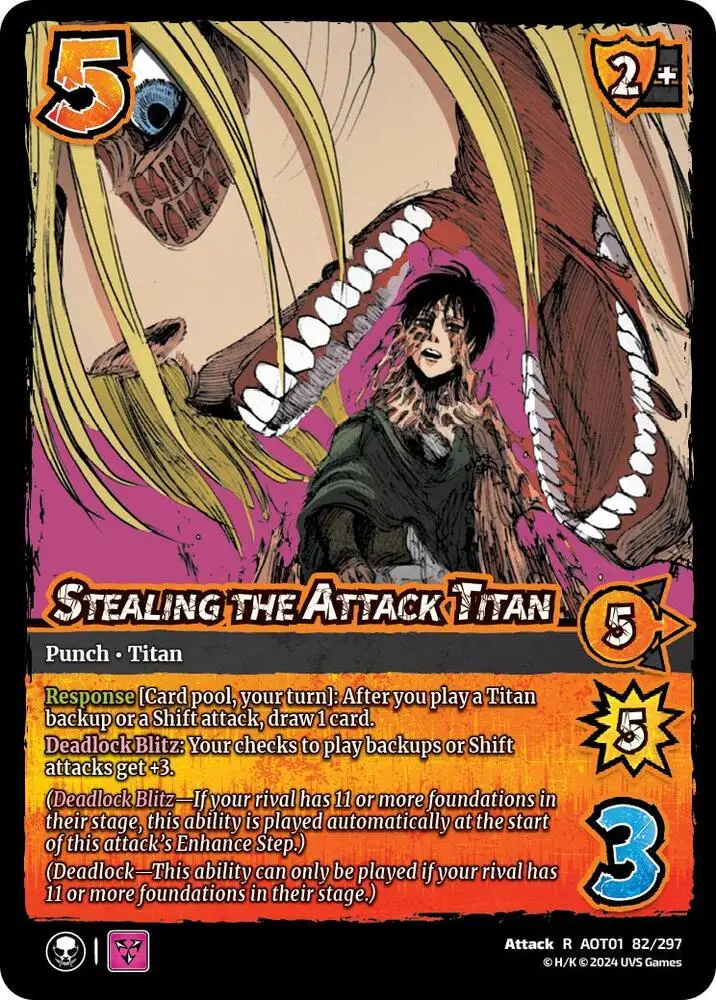 Stealing the Attack Titan card front