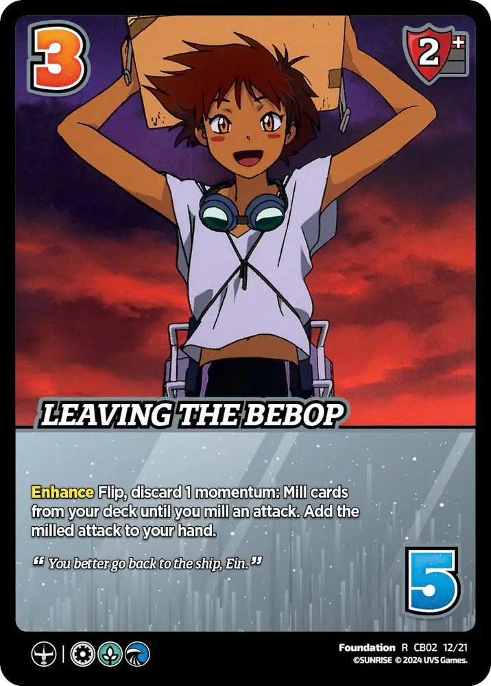 Leaving the Bebop card front