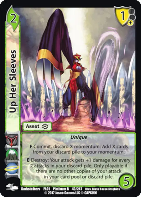 Up Her Sleeves card front