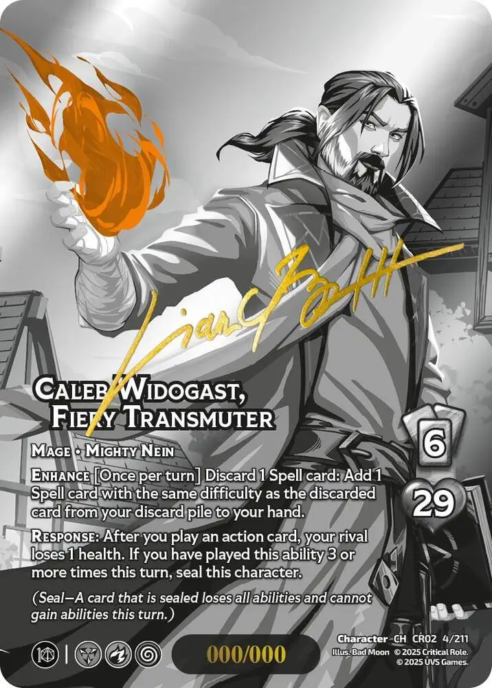 Caleb Widogast, Fiery Transmuter (Serial Numbered) card front