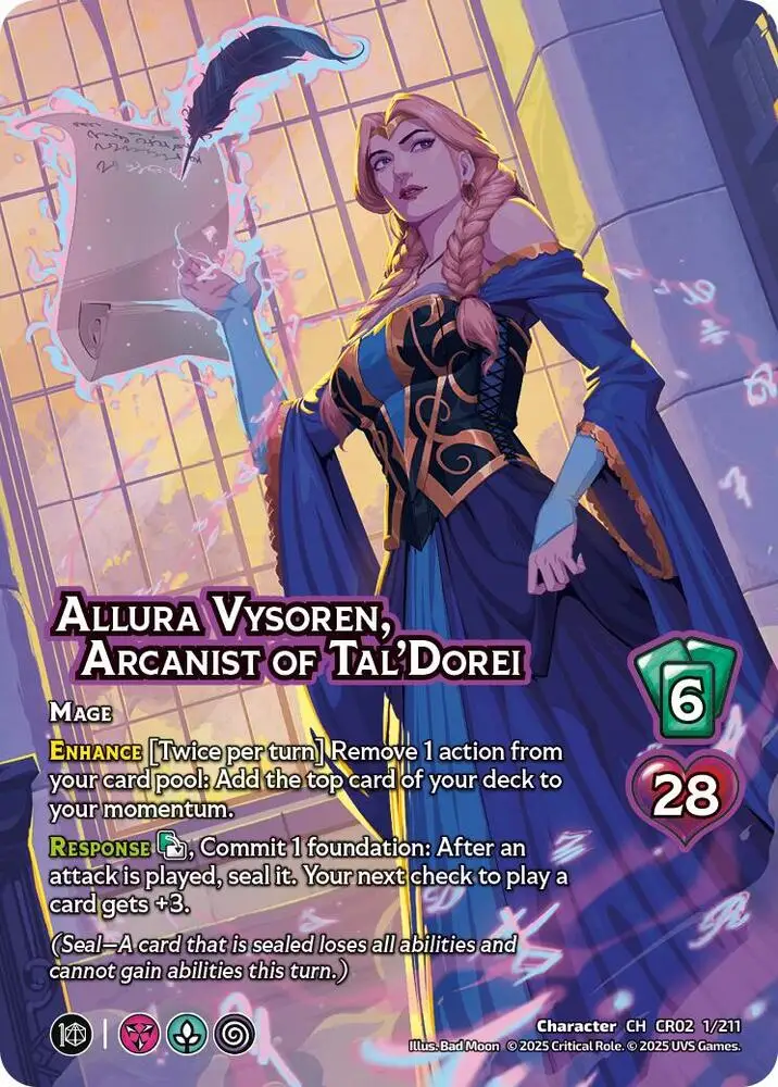 Allura Vysoren, Arcanist of Tal'Dorei card front