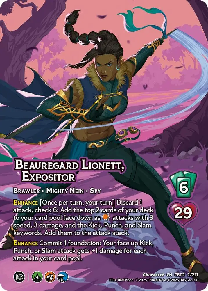 Beauregard Lionett, Expositor card front