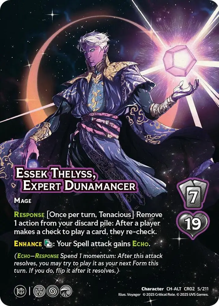 Essek Thelyss, Expert Dunamancer (Alternate Art) card front
