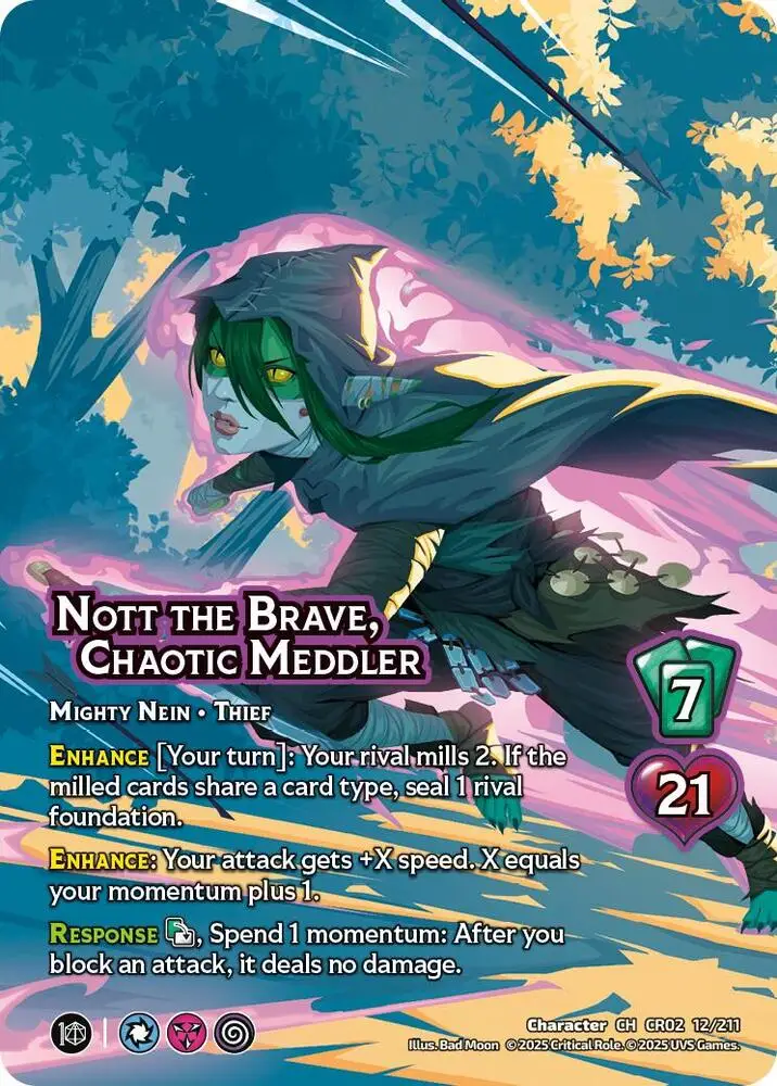Nott the Brave, Chaotic Meddler card front