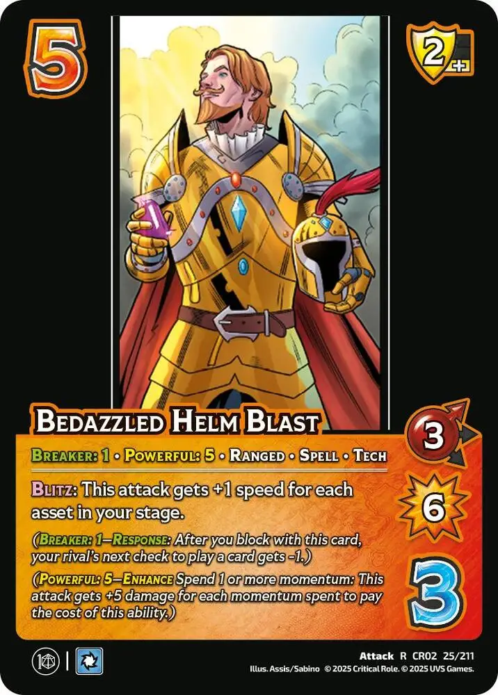 Bedazzled Helm Blast card front