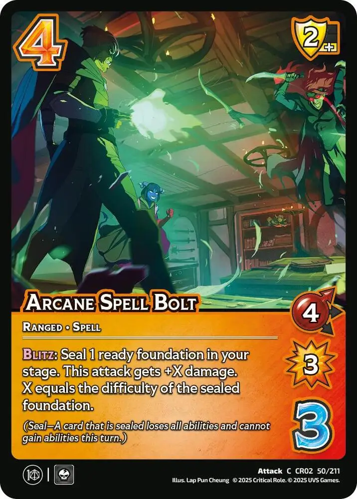 Arcane Spell Bolt card front