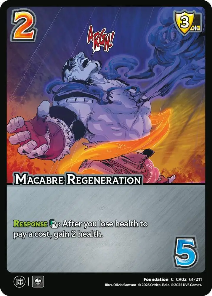 Macabre Regeneration card front
