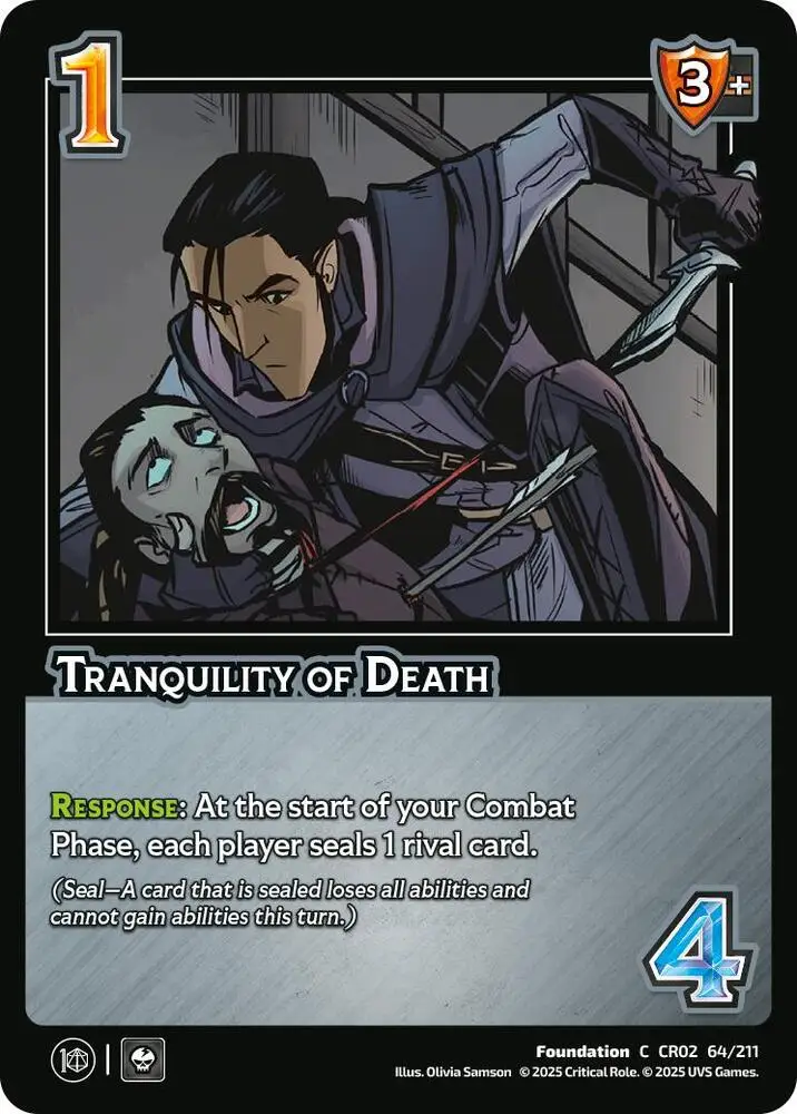 Tranquility of Death card front