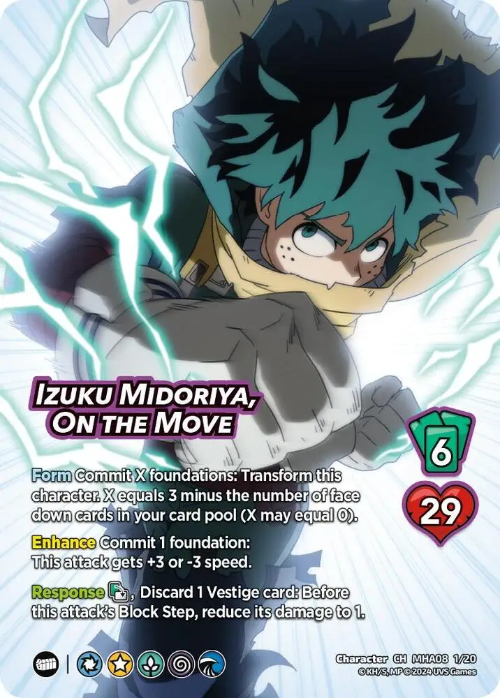 Izuku Midoriya, On the Move // Izuku Midoriya, Quirks Unleashed card front
