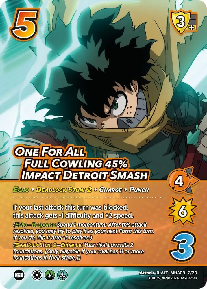 One For All Full Cowling 45% Impact Detroit Smash (Alternate Art) card front