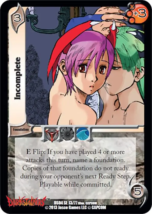 Incomplete card front