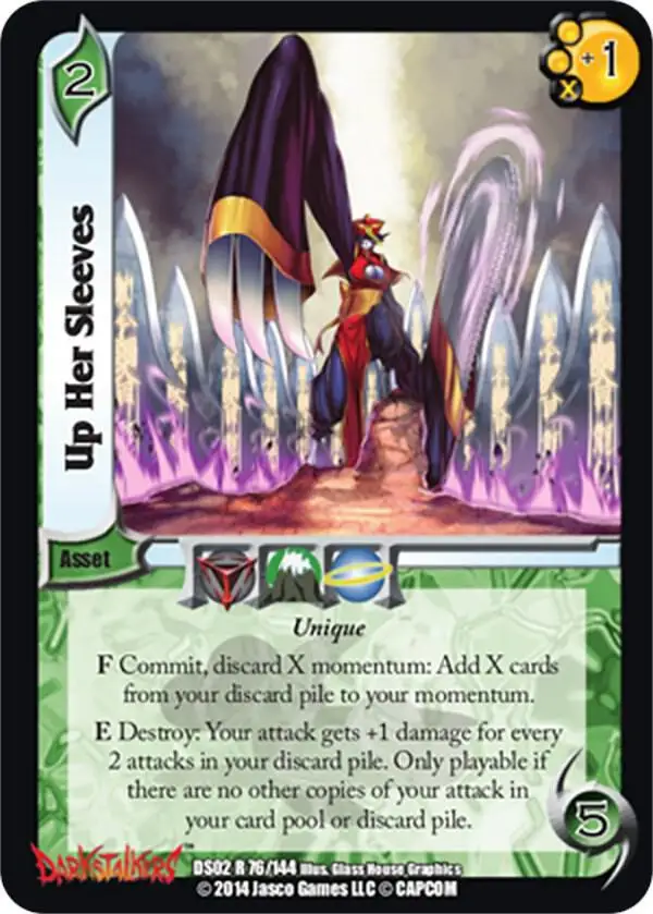 Up Her Sleeves card front