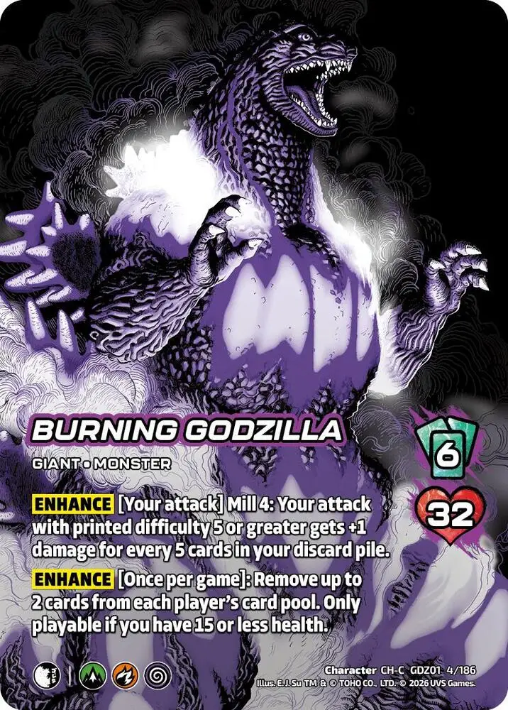 Burning Godzilla card front