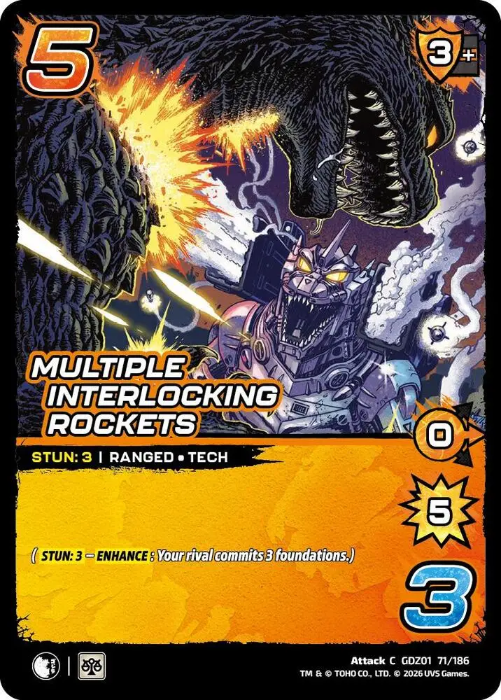 Multiple Interlocking Rockets card front
