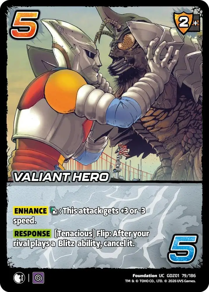Valiant Hero card front