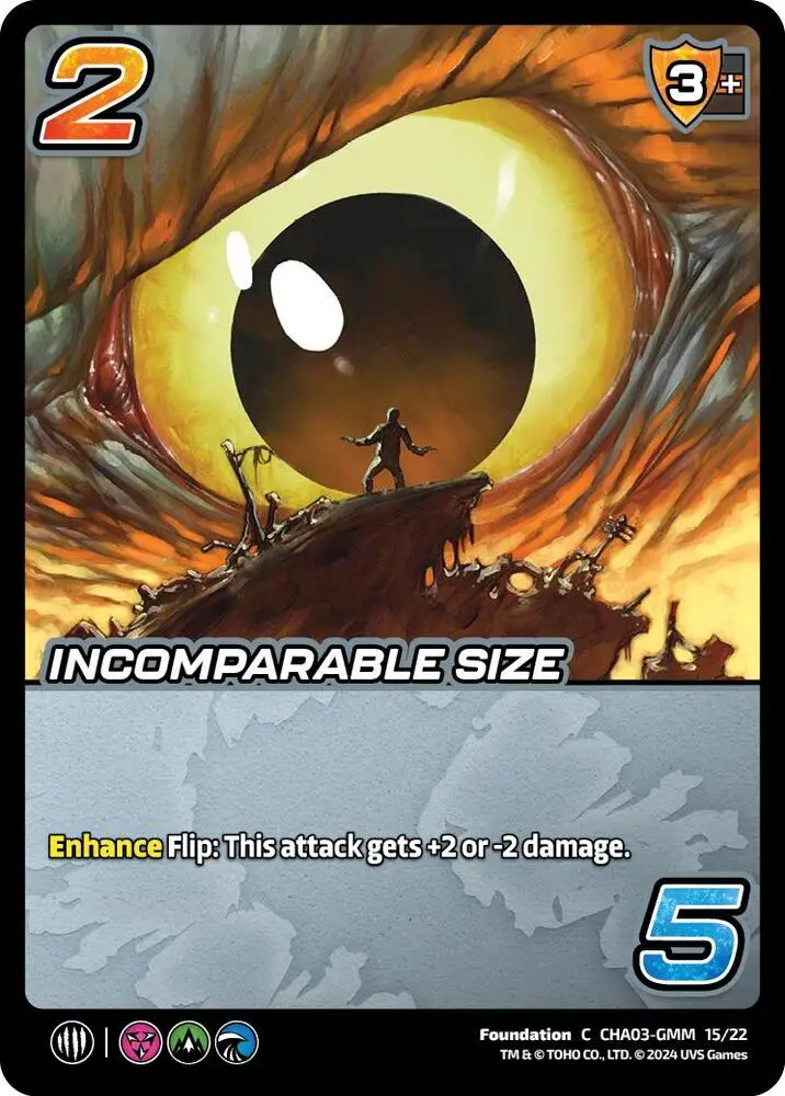 Incomparable Size card front