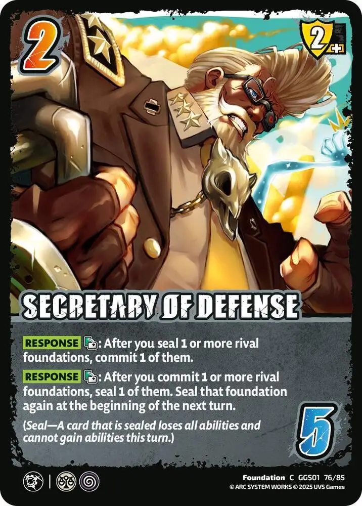 SECRETARY OF DEFENSE card front