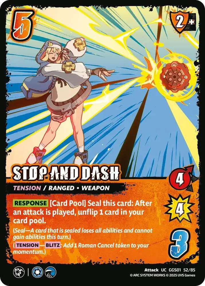 STOP AND DASH card front