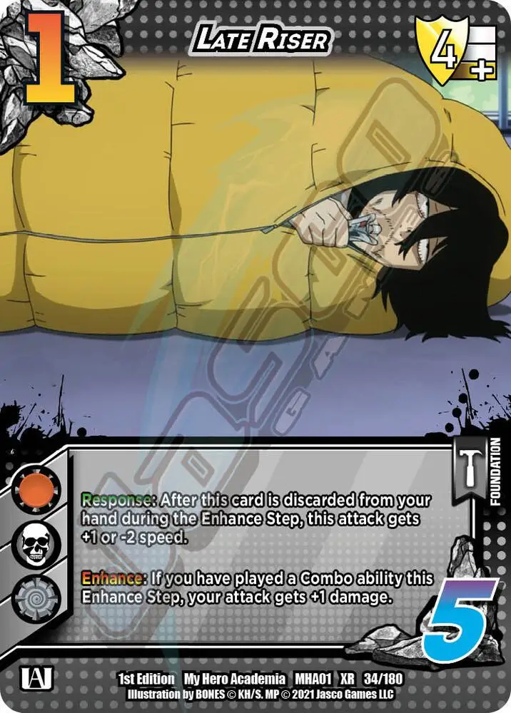 Late Riser (XR) card front