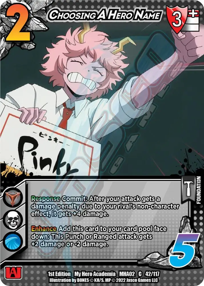 Choosing A Hero Name card front