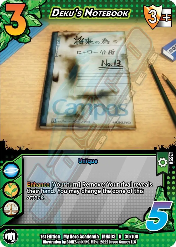 Deku's Notebook card front