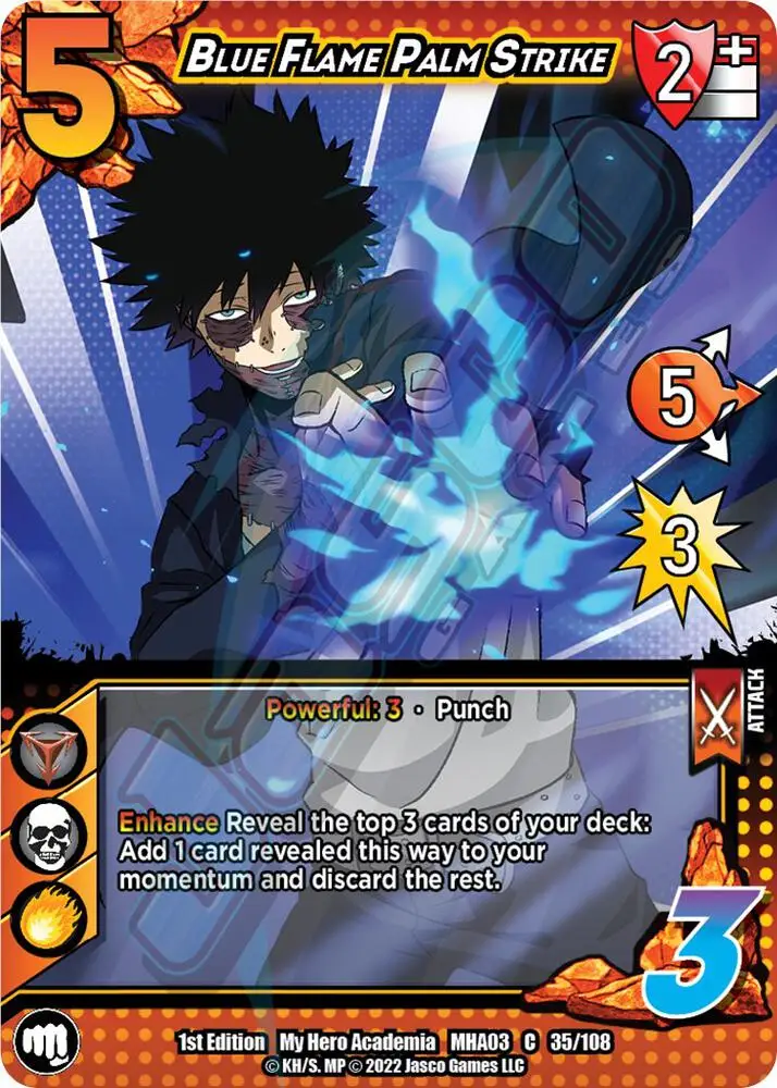 Blue Flame Palm Strike card front