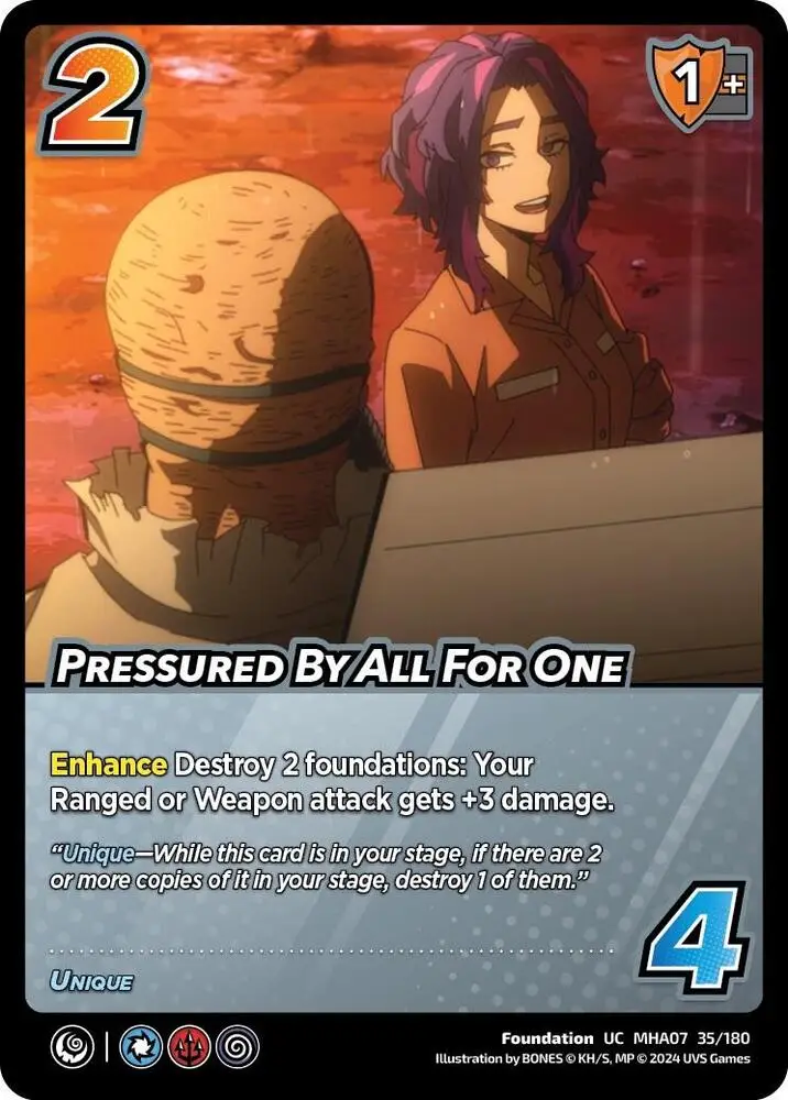Pressured By All For One card front