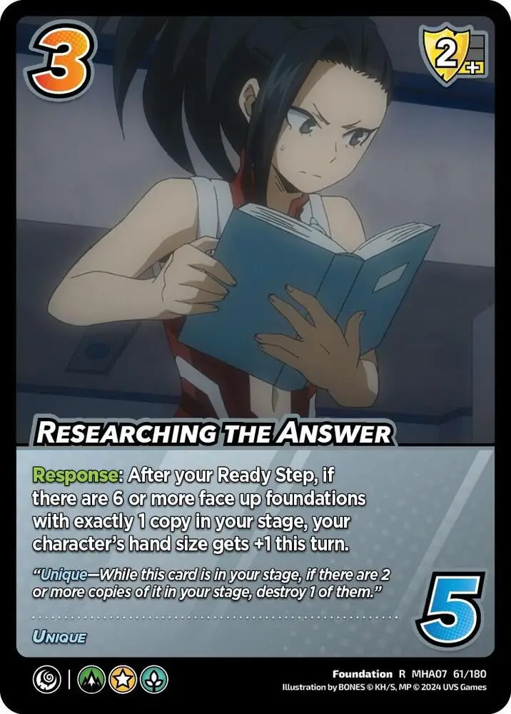 Researching the Answer card front
