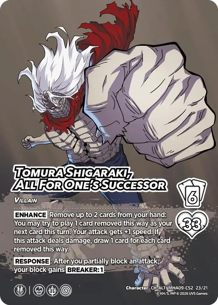 Tomura Shigaraki, All For One's Successor (Alternative Art) card front