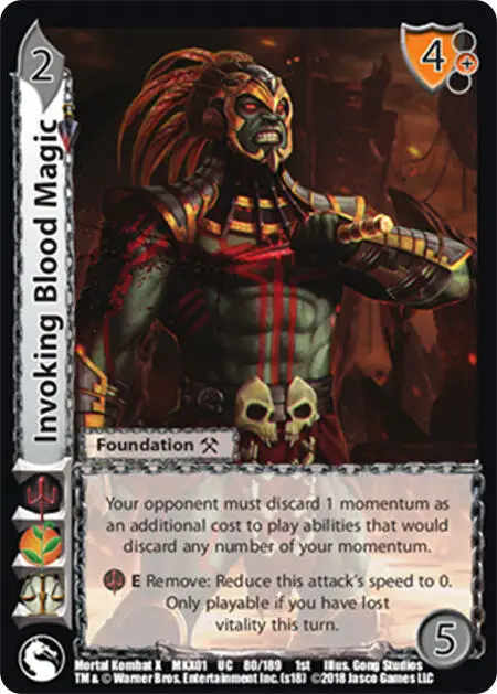 Invoking Blood Magic card front