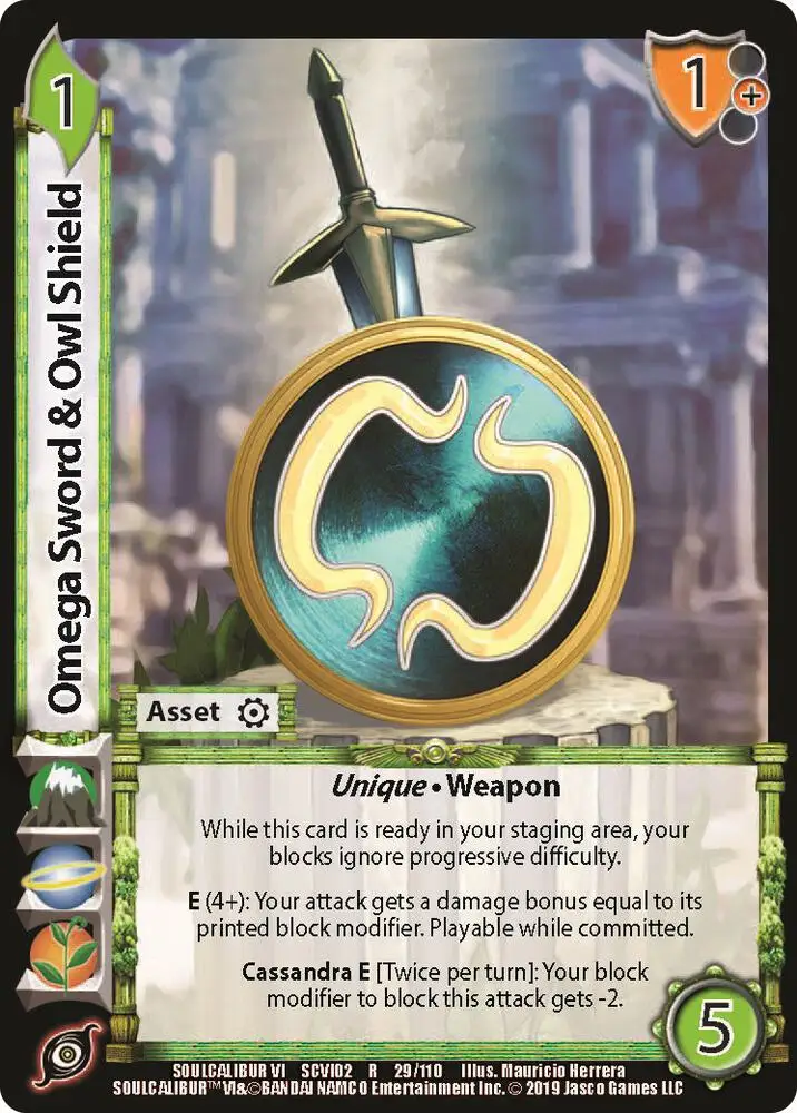 Omega Sword & Owl Shield card front