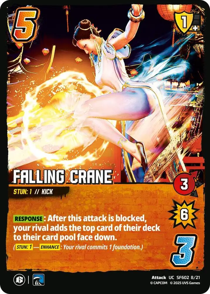 Falling Crane card front